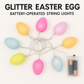 Glitter Easter Egg Battery-Operated String Lights